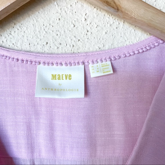 Anthropologie Maeve Austen Collard Pink Blouse - Picture 4 of 6